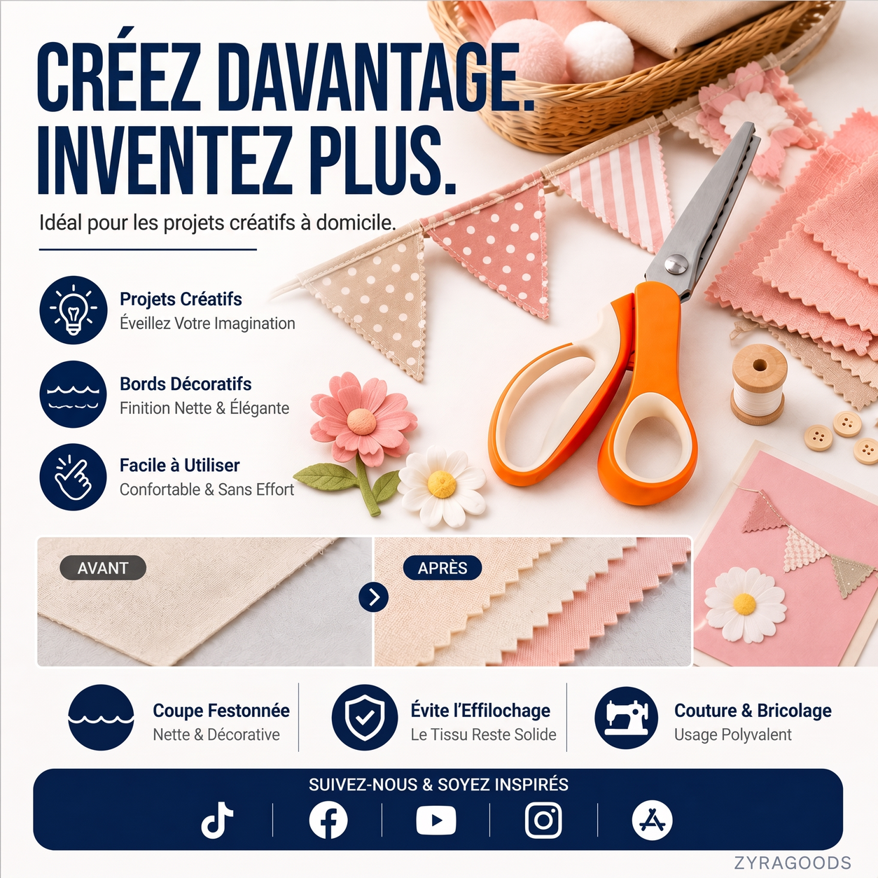 Projets d'artisanat décoratifs utilisant des ciseaux à cranter