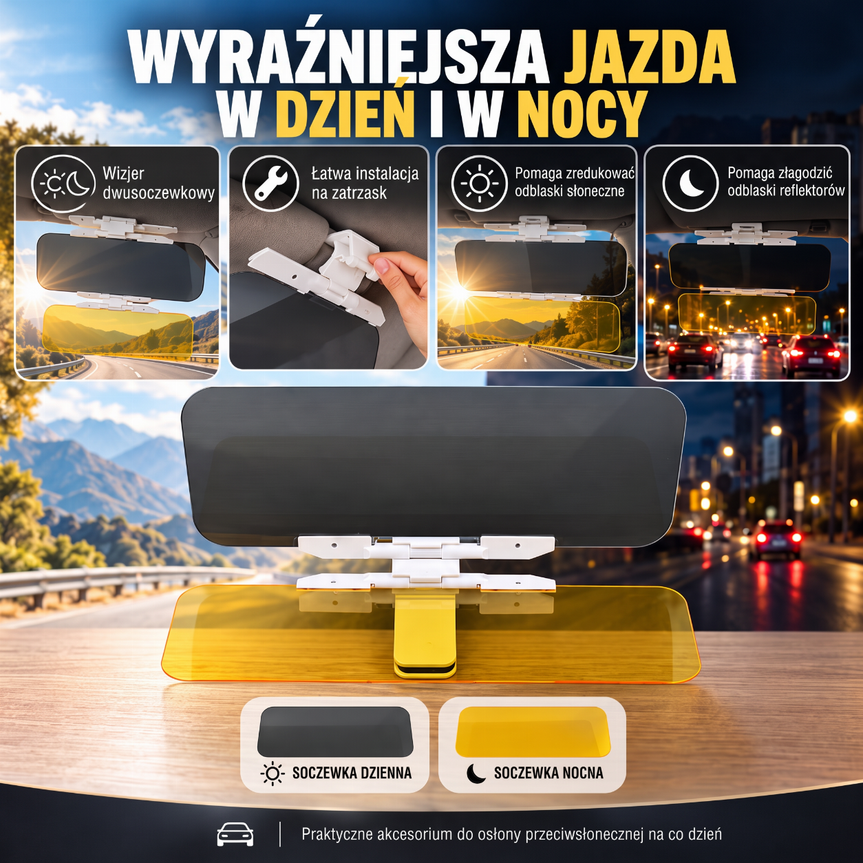 przegląd osłony do jazdy 2 w 1 na dzień i na noc