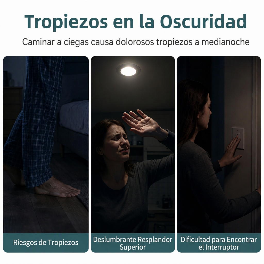 Seguridad nocturna para caminar en la oscuridad sin tropezar