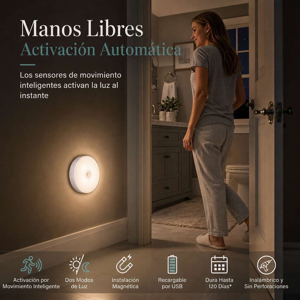 Instalación magnética con respaldo autoadhesivo sin cables