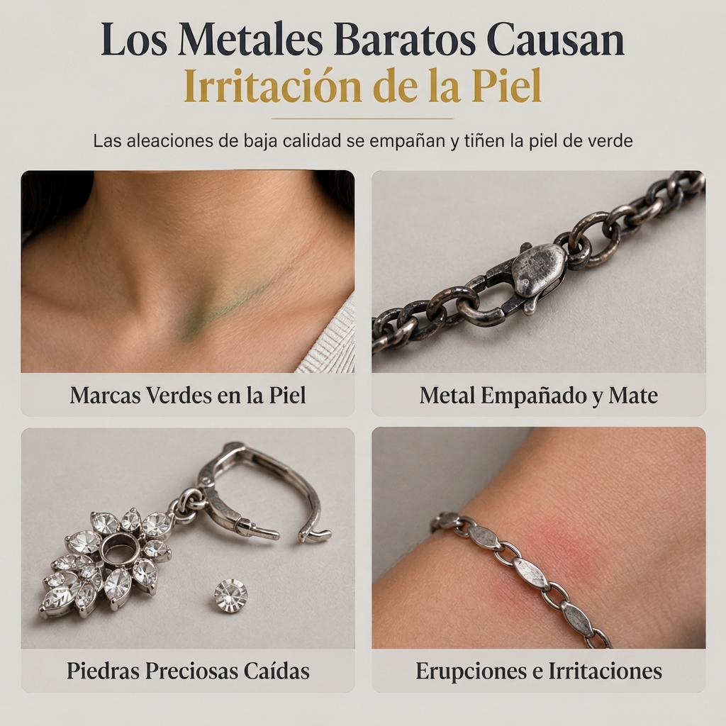 Materiales hipoalergénicos que no manchan la piel ni causan irritación