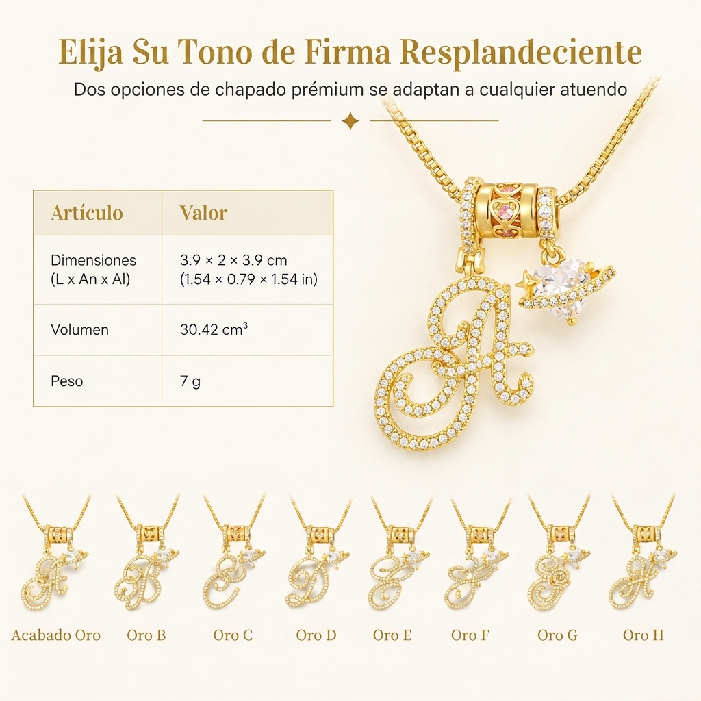 Variantes disponibles en tono dorado y plateado
