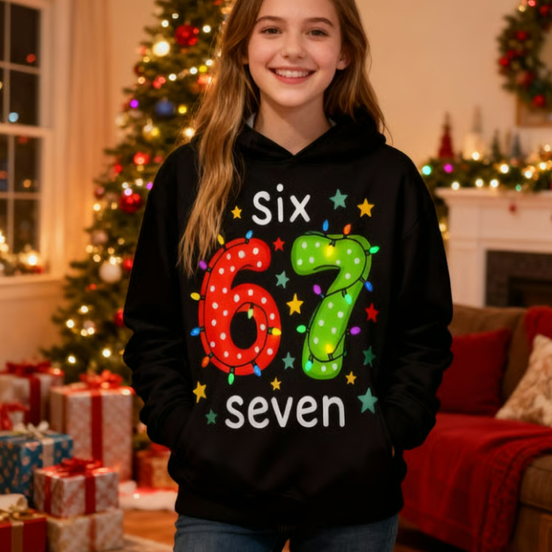 🎅2025 Christmas Sale 50% OFF🎄Kids' "67" Graphic Christmas Pullover Hoodies👕❄️