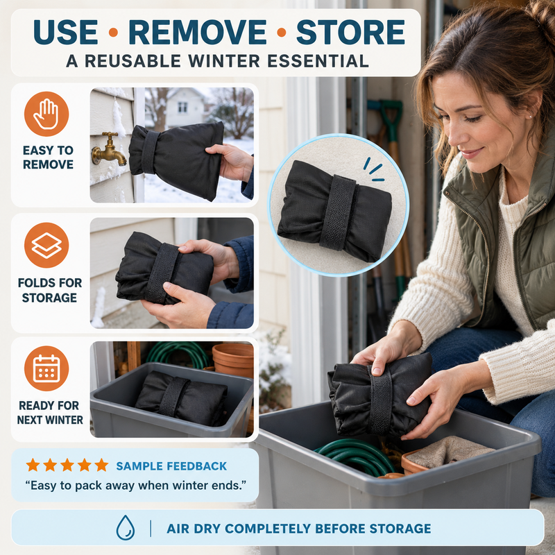Durable reusable Oxford fabric faucet insulation cover for repeated winter protection
