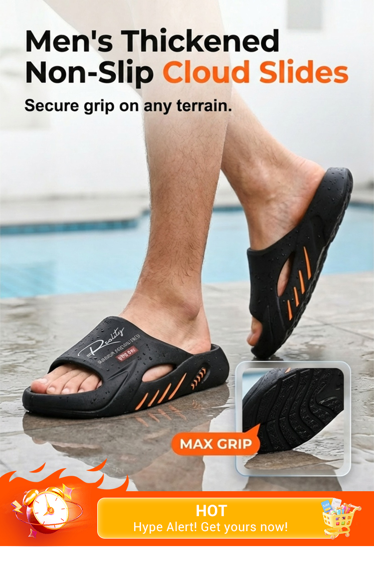 Soft thick sole cloud slides for men