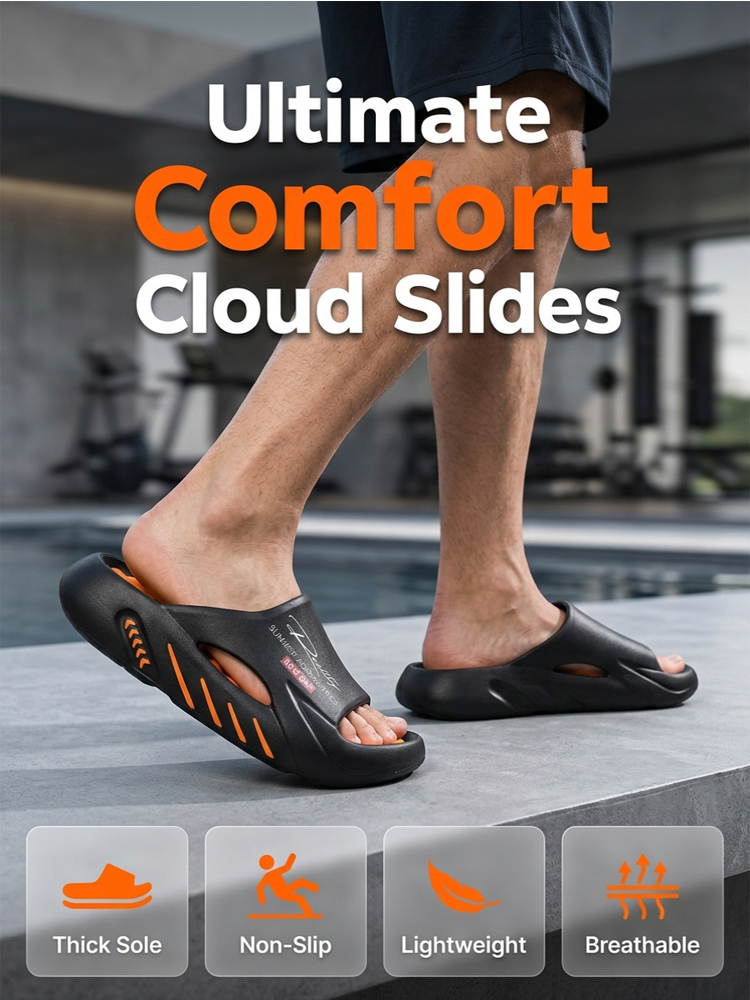 Water-friendly men's slides