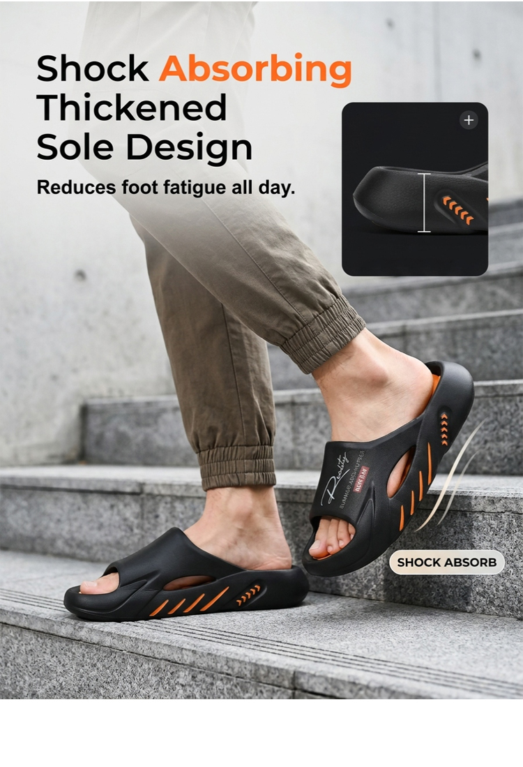 Thick sole men's slides details