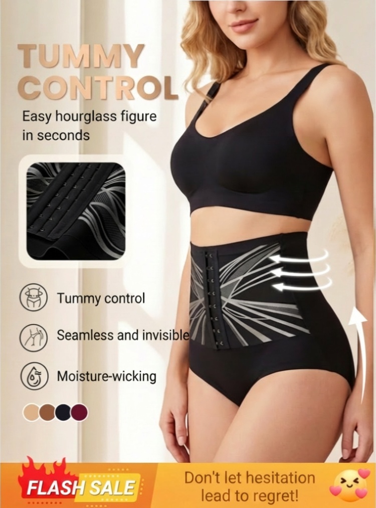 Cinchelle high-waist tummy control shaping brief with adjustable 3-hook cinch