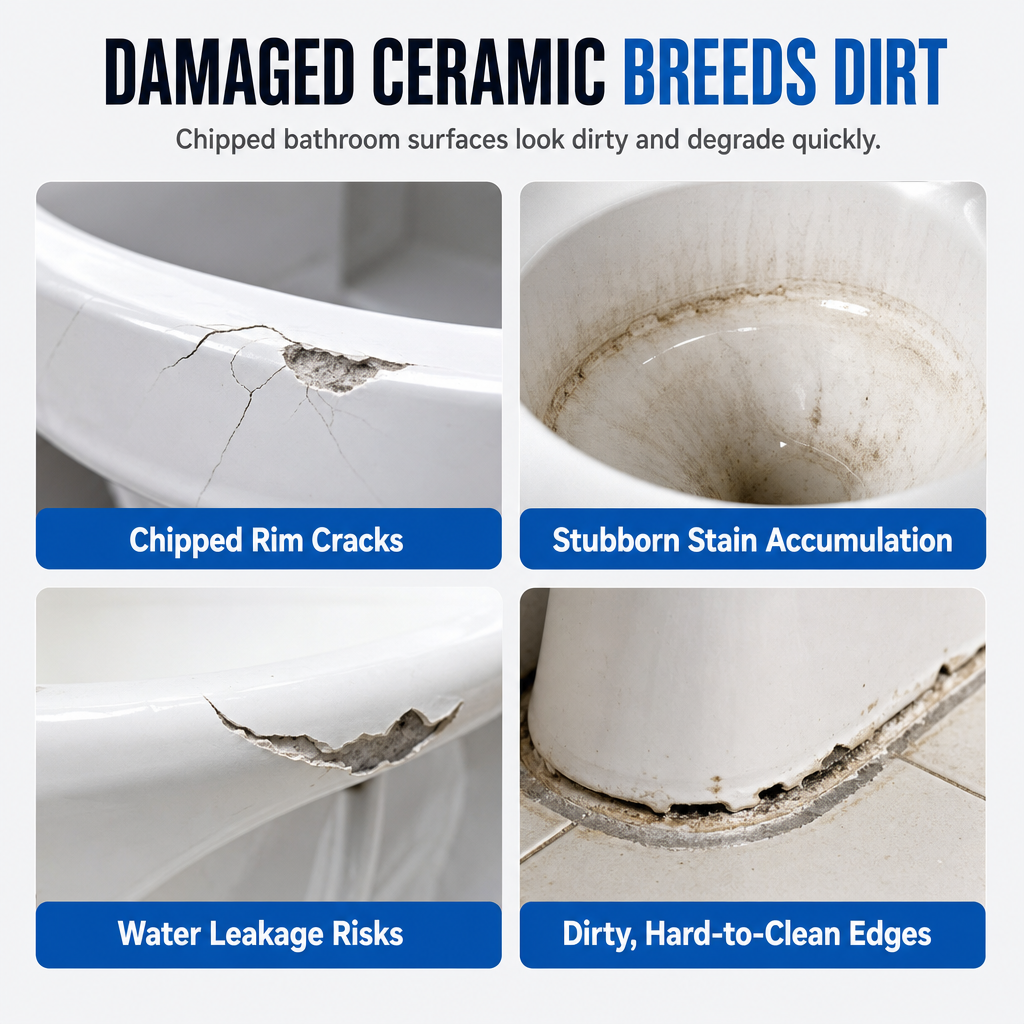 Damaged ceramic breeds dirt