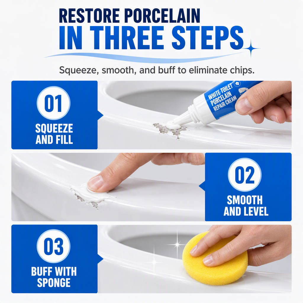 Restore porcelain in three steps