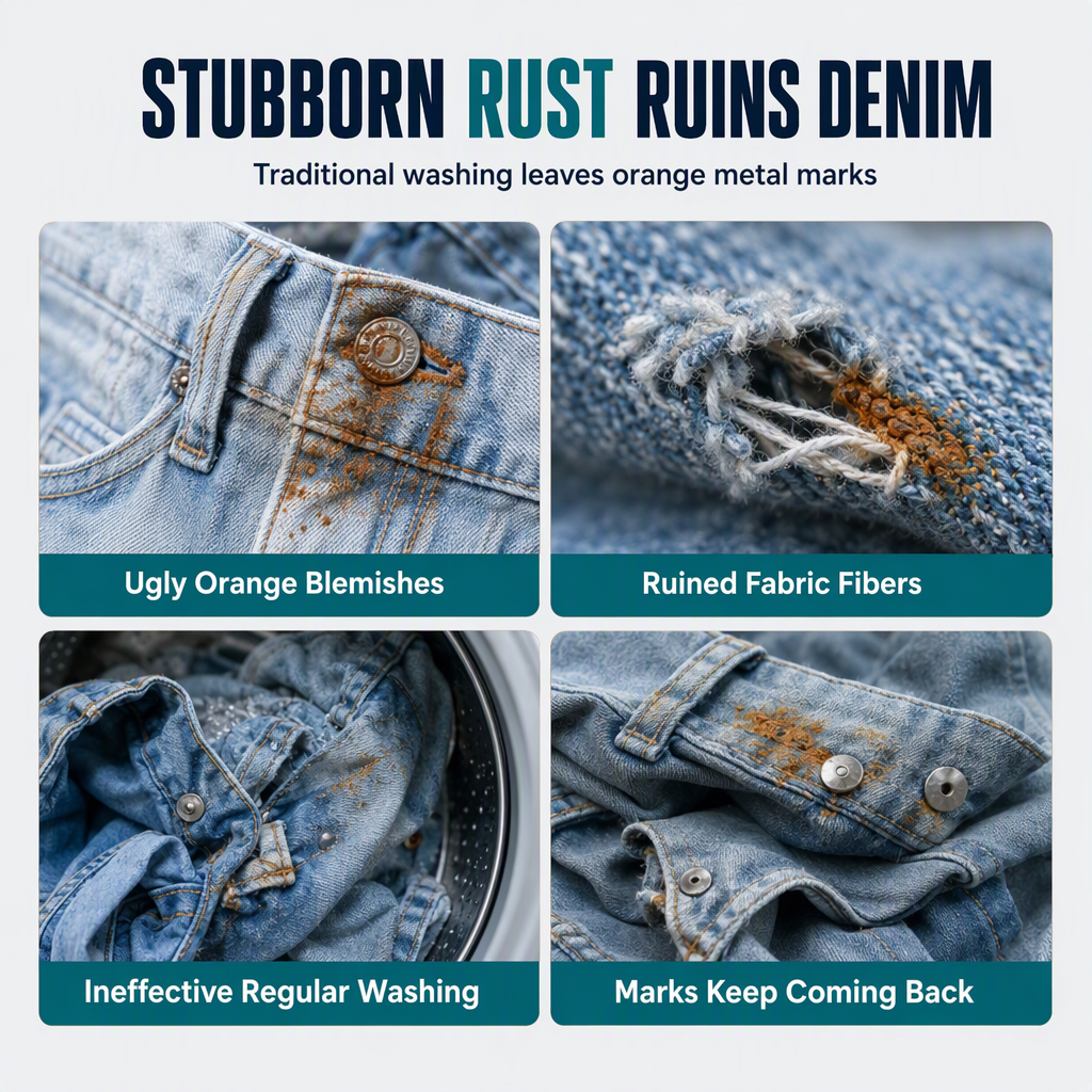 Stubborn rust ruins denim