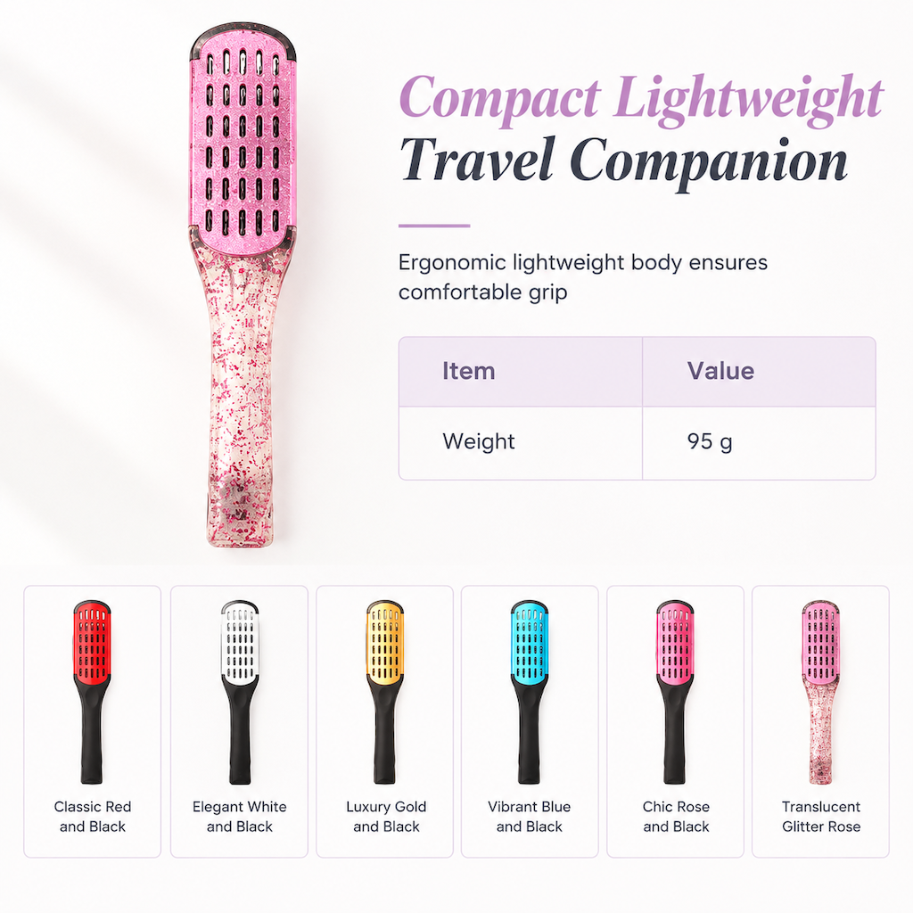 Compact portable V-shaped hair comb for travel handbags
